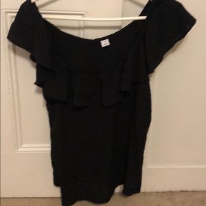 Black off the shoulder blouse